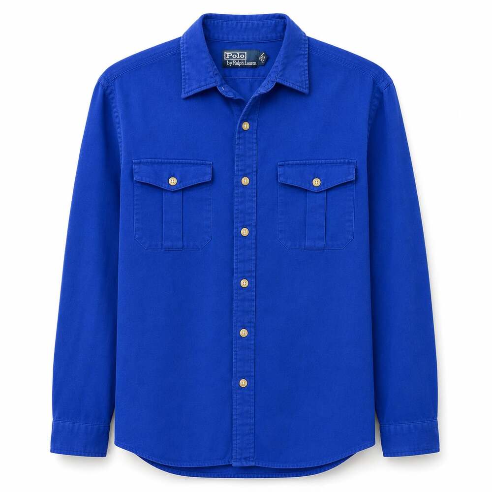Polo by Ralph Lauren Long Sleeve Button-Down Utility Shirt Blue Size L